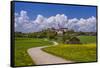 Germany, Bavaria, Upper Bavaria, FŸnfseenland, Andechs, Spring Scenery with Cloister of Andechs-Udo Siebig-Framed Stretched Canvas