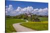 Germany, Bavaria, Upper Bavaria, FŸnfseenland, Andechs, Spring Scenery with Cloister of Andechs-Udo Siebig-Stretched Canvas