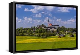 Germany, Bavaria, Upper Bavaria, FŸnfseenland, Andechs, Spring Scenery with Cloister of Andechs-Udo Siebig-Framed Stretched Canvas