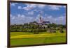 Germany, Bavaria, Upper Bavaria, FŸnfseenland, Andechs, Spring Scenery with Cloister of Andechs-Udo Siebig-Framed Premium Photographic Print