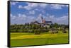 Germany, Bavaria, Upper Bavaria, FŸnfseenland, Andechs, Spring Scenery with Cloister of Andechs-Udo Siebig-Framed Stretched Canvas