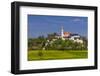 Germany, Bavaria, Upper Bavaria, FŸnfseenland, Andechs, Spring Scenery with Cloister of Andechs-Udo Siebig-Framed Photographic Print