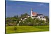 Germany, Bavaria, Upper Bavaria, FŸnfseenland, Andechs, Spring Scenery with Cloister of Andechs-Udo Siebig-Stretched Canvas