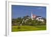 Germany, Bavaria, Upper Bavaria, FŸnfseenland, Andechs, Spring Scenery with Cloister of Andechs-Udo Siebig-Framed Photographic Print