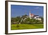 Germany, Bavaria, Upper Bavaria, FŸnfseenland, Andechs, Spring Scenery with Cloister of Andechs-Udo Siebig-Framed Photographic Print