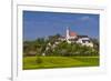 Germany, Bavaria, Upper Bavaria, FŸnfseenland, Andechs, Spring Scenery with Cloister of Andechs-Udo Siebig-Framed Photographic Print