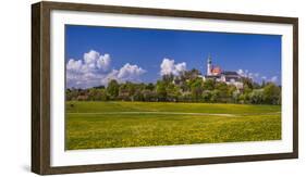 Germany, Bavaria, Upper Bavaria, FŸnfseenland, Andechs, Spring Scenery with Cloister of Andechs-Udo Siebig-Framed Photographic Print