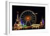 Germany, Bavaria, Upper Bavaria, Munich, Theresienwiese, Oktoberfest, Big Wheel, at Night-Udo Siebig-Framed Photographic Print