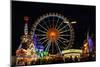 Germany, Bavaria, Upper Bavaria, Munich, Theresienwiese, Oktoberfest, Big Wheel, at Night-Udo Siebig-Mounted Photographic Print