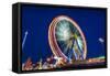 Germany, Bavaria, Upper Bavaria, Munich, Theresienwiese, Oktoberfest, Big Wheel, Evening Mood-Udo Siebig-Framed Stretched Canvas