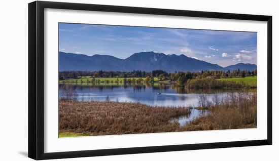 Germany, Bavaria, Upper Bavaria, Pfaffenwinkel, Riegsee, Riegsee Against Ammergau Alps-Udo Siebig-Framed Photographic Print