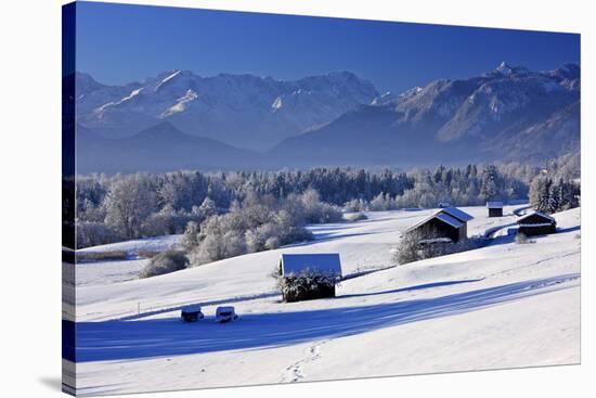 Germany, Bavaria, View About the Murnauer Moss on the Zugspitze Massif-Bernd Rommelt-Stretched Canvas