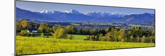 Germany, Bavaria, View of the Peretshofener Height the Karwendelgebirge-Bernd Rommelt-Mounted Photographic Print