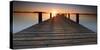 Germany, Bavaria, Wšrthersee (Lake), Footbridge at Sunrise-Andreas Vitting-Stretched Canvas