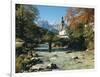 Germany, Berchtesgadener Land District, Ramsau, Church, Brook, Reiter Alpe-Thonig-Framed Photographic Print