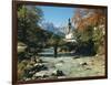 Germany, Berchtesgadener Land District, Ramsau, Church, Brook, Reiter Alpe-Thonig-Framed Photographic Print