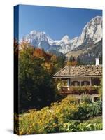 Germany, Berchtesgadener Land District, Ramsau, Farmhouse, Mountains, Reiter Alpe-Thonig-Stretched Canvas