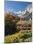 Germany, Berchtesgadener Land District, Ramsau, Farmhouse, Mountains, Reiter Alpe-Thonig-Mounted Photographic Print