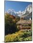 Germany, Berchtesgadener Land District, Ramsau, Farmhouse, Mountains, Reiter Alpe-Thonig-Mounted Photographic Print