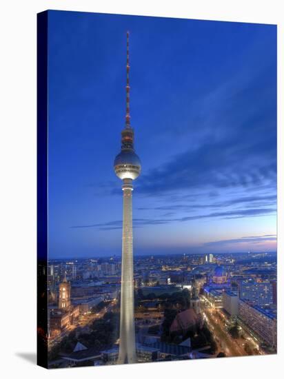 Germany, Berlin, Alexanderplatz, Tv Tower (Fernsehturm)-Michele Falzone-Stretched Canvas