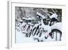 Germany, Berlin, Bicycles, Snowy-Catharina Lux-Framed Photographic Print