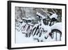 Germany, Berlin, Bicycles, Snowy-Catharina Lux-Framed Photographic Print