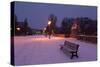 Germany, Berlin, Carl Zuckmayr Bridge, Early Morning, Snow-Catharina Lux-Stretched Canvas