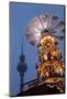 Germany, Berlin, Dusk, Alexanderplatz, Christmas Market, Pyramid, Television Tower-Catharina Lux-Mounted Photographic Print