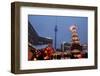 Germany, Berlin, Dusk, Alexanderplatz, Christmas Market, Pyramid, Television Tower-Catharina Lux-Framed Photographic Print