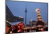 Germany, Berlin, Dusk, Alexanderplatz, Christmas Market, Pyramid, Television Tower-Catharina Lux-Mounted Photographic Print