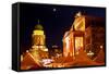 Germany, Berlin, Gendarmenmarkt, Christmas Market, Lighting, Night-Catharina Lux-Framed Stretched Canvas