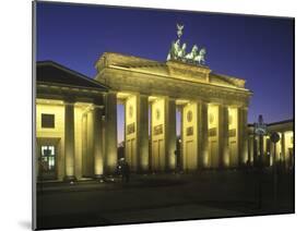 Germany, Berlin, Mitte, Pariser Platz, the Brandenburg Gate, Early Classicism, Dusk-Andreas Keil-Mounted Photographic Print