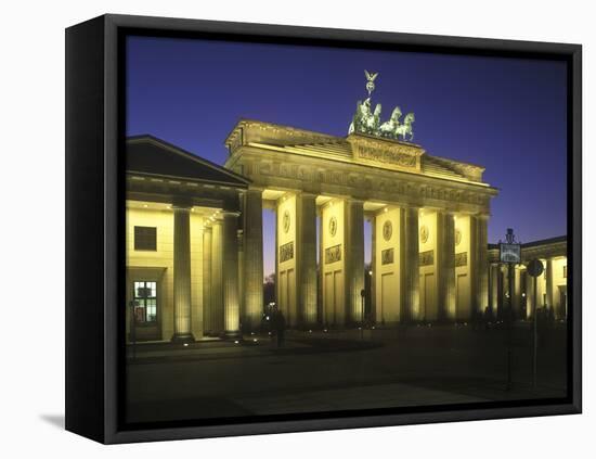 Germany, Berlin, Mitte, Pariser Platz, the Brandenburg Gate, Early Classicism, Dusk-Andreas Keil-Framed Stretched Canvas