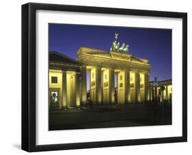 Germany, Berlin, Mitte, Pariser Platz, the Brandenburg Gate, Early Classicism, Dusk-Andreas Keil-Framed Premium Photographic Print