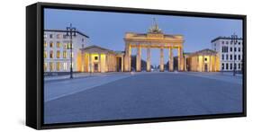 Germany, Berlin, Pariser Platz (Square), the Brandenburg Gate, Dusk-Rainer Mirau-Framed Stretched Canvas