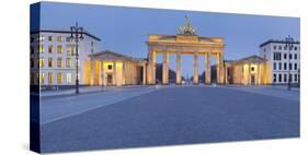 Germany, Berlin, Pariser Platz (Square), the Brandenburg Gate, Dusk-Rainer Mirau-Stretched Canvas