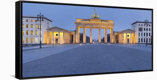 Germany, Berlin, Pariser Platz (Square), the Brandenburg Gate, Dusk-Rainer Mirau-Framed Stretched Canvas