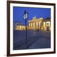 Germany, Berlin, Pariser Platz (Square), the Brandenburg Gate, Night-Rainer Mirau-Framed Photographic Print