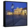 Germany, Berlin, Pariser Platz (Square), the Brandenburg Gate, Night-Rainer Mirau-Framed Stretched Canvas