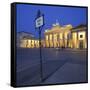 Germany, Berlin, Pariser Platz (Square), the Brandenburg Gate, Night-Rainer Mirau-Framed Stretched Canvas