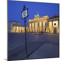 Germany, Berlin, Pariser Platz (Square), the Brandenburg Gate, Night-Rainer Mirau-Mounted Photographic Print