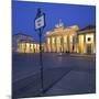 Germany, Berlin, Pariser Platz (Square), the Brandenburg Gate, Night-Rainer Mirau-Mounted Photographic Print