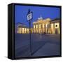 Germany, Berlin, Pariser Platz (Square), the Brandenburg Gate, Night-Rainer Mirau-Framed Stretched Canvas