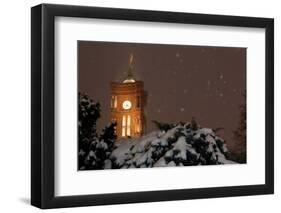 Germany, Berlin, Red City Hall, Night, Snow-Catharina Lux-Framed Photographic Print