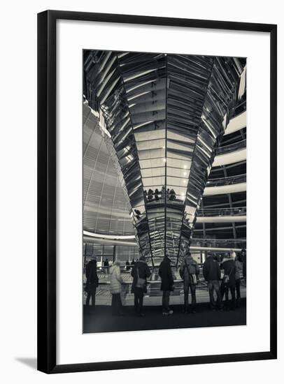 Germany, Berlin, Reichstag, Dome Interior, Evening-Walter Bibikow-Framed Photographic Print