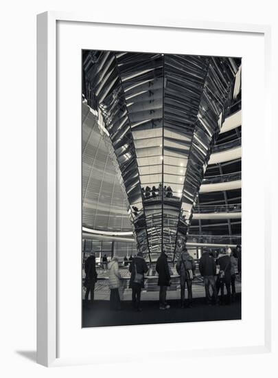 Germany, Berlin, Reichstag, Dome Interior, Evening-Walter Bibikow-Framed Photographic Print