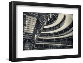 Germany, Berlin, Reichstag, Dome Interior, Evening-Walter Bibikow-Framed Premium Photographic Print