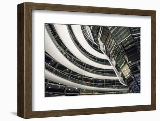 Germany, Berlin, Reichstag, Dome Interior, Evening-Walter Bibikow-Framed Photographic Print