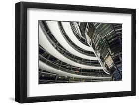 Germany, Berlin, Reichstag, Dome Interior, Evening-Walter Bibikow-Framed Premium Photographic Print