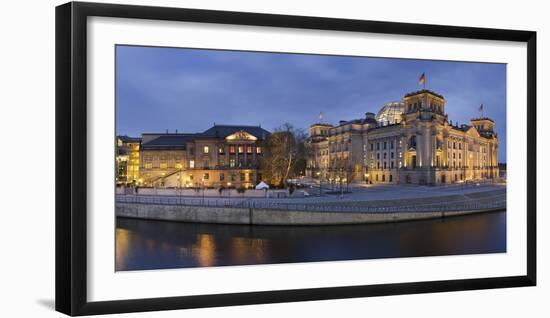 Germany, Berlin, River Spree, Reichstag, Evening-Rainer Mirau-Framed Photographic Print